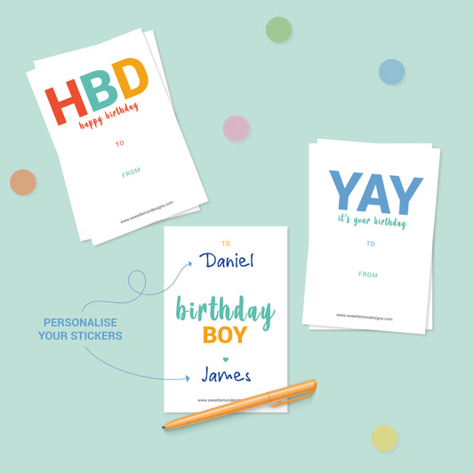 Birthday Gift Sticker Labels