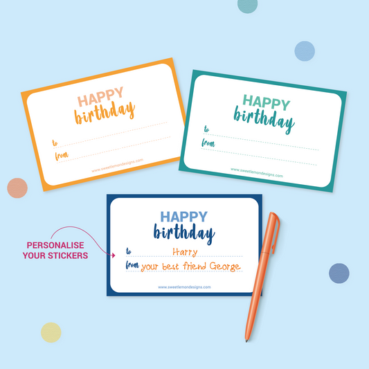 Happy Birthday Sticker Labels