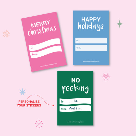A Pop of Color Christmas Sticker Labels