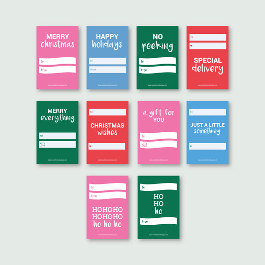 A Pop of Color Christmas Sticker Labels