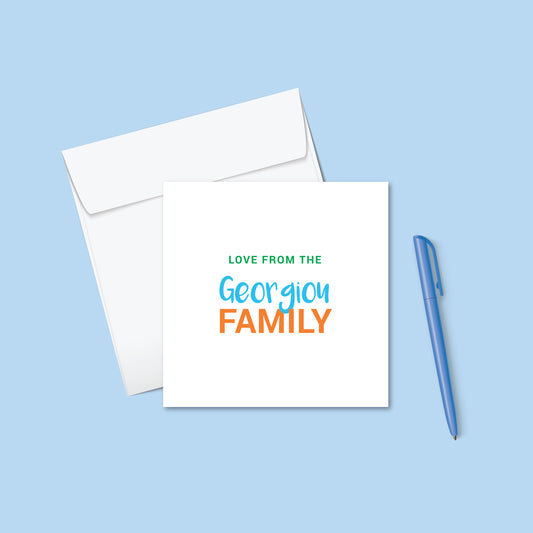 Love From - Personalised Family Cards