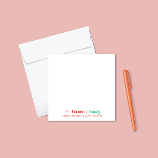 Family Names (Bottom of Card) - Personalised Family Cards